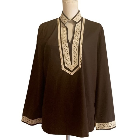 Peck & Peck Brown Boho Style Tunic - Picture 1 of 6